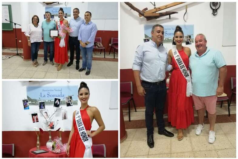 Diferentes momentos del acto de anoche en Lomo Blanco (Foto TA)